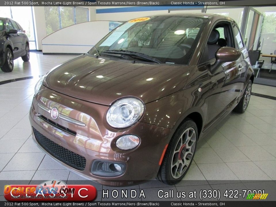 2012 Fiat 500 Sport Mocha Latte (Light Brown) / Sport Tessuto Marrone/Nero (Brown/Black) Photo #1