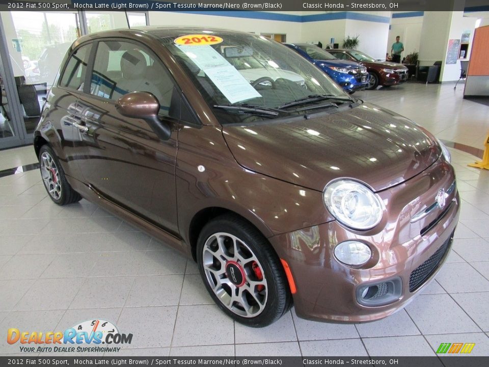 2012 Fiat 500 Sport Mocha Latte (Light Brown) / Sport Tessuto Marrone/Nero (Brown/Black) Photo #3