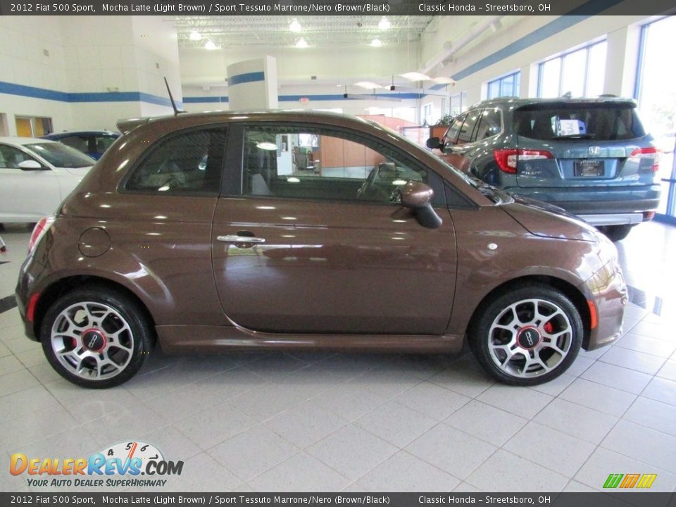 2012 Fiat 500 Sport Mocha Latte (Light Brown) / Sport Tessuto Marrone/Nero (Brown/Black) Photo #4