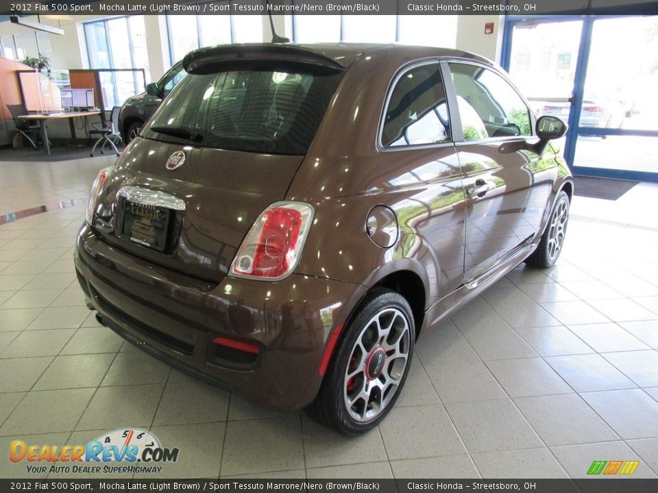 2012 Fiat 500 Sport Mocha Latte (Light Brown) / Sport Tessuto Marrone/Nero (Brown/Black) Photo #5