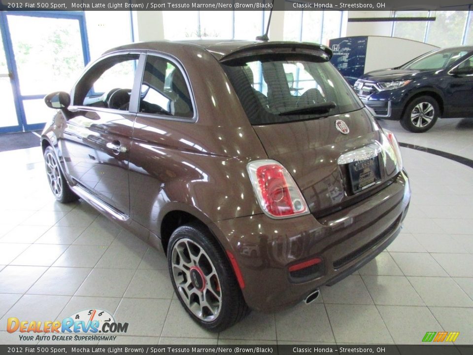 2012 Fiat 500 Sport Mocha Latte (Light Brown) / Sport Tessuto Marrone/Nero (Brown/Black) Photo #7