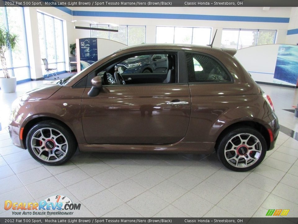 2012 Fiat 500 Sport Mocha Latte (Light Brown) / Sport Tessuto Marrone/Nero (Brown/Black) Photo #8