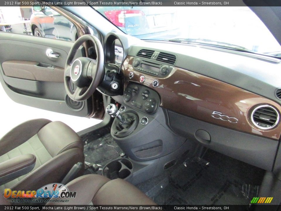 2012 Fiat 500 Sport Mocha Latte (Light Brown) / Sport Tessuto Marrone/Nero (Brown/Black) Photo #15