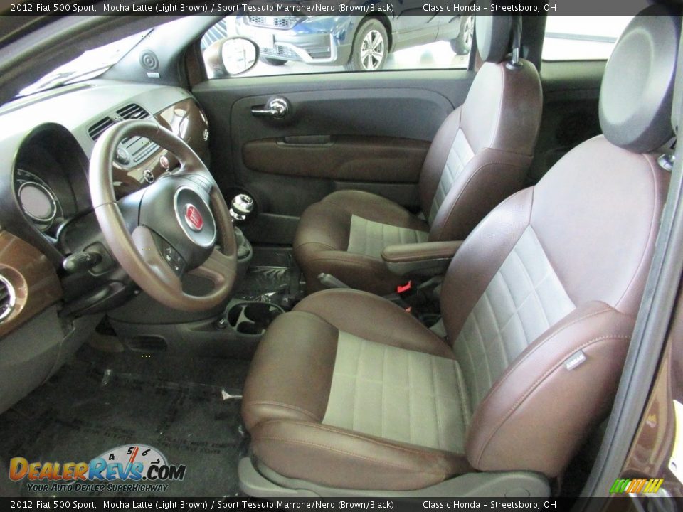 2012 Fiat 500 Sport Mocha Latte (Light Brown) / Sport Tessuto Marrone/Nero (Brown/Black) Photo #22