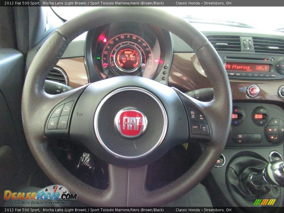 2012 Fiat 500 Sport Mocha Latte (Light Brown) / Sport Tessuto Marrone/Nero (Brown/Black) Photo #24