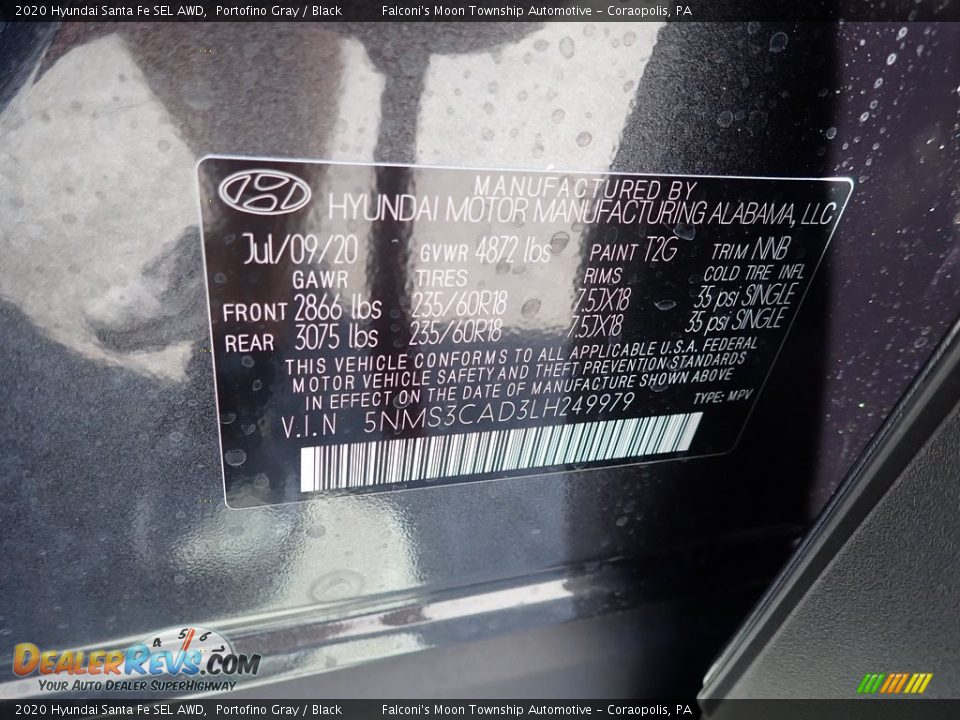 2020 Hyundai Santa Fe SEL AWD Portofino Gray / Black Photo #12