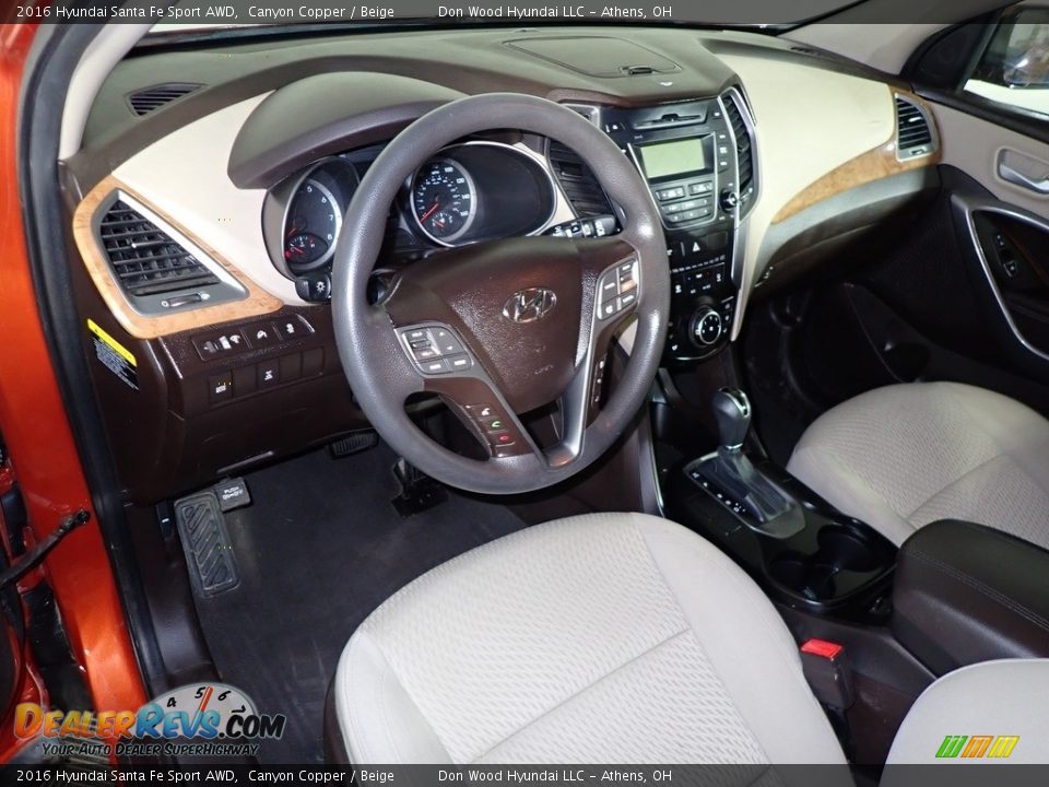 Beige Interior - 2016 Hyundai Santa Fe Sport AWD Photo #19