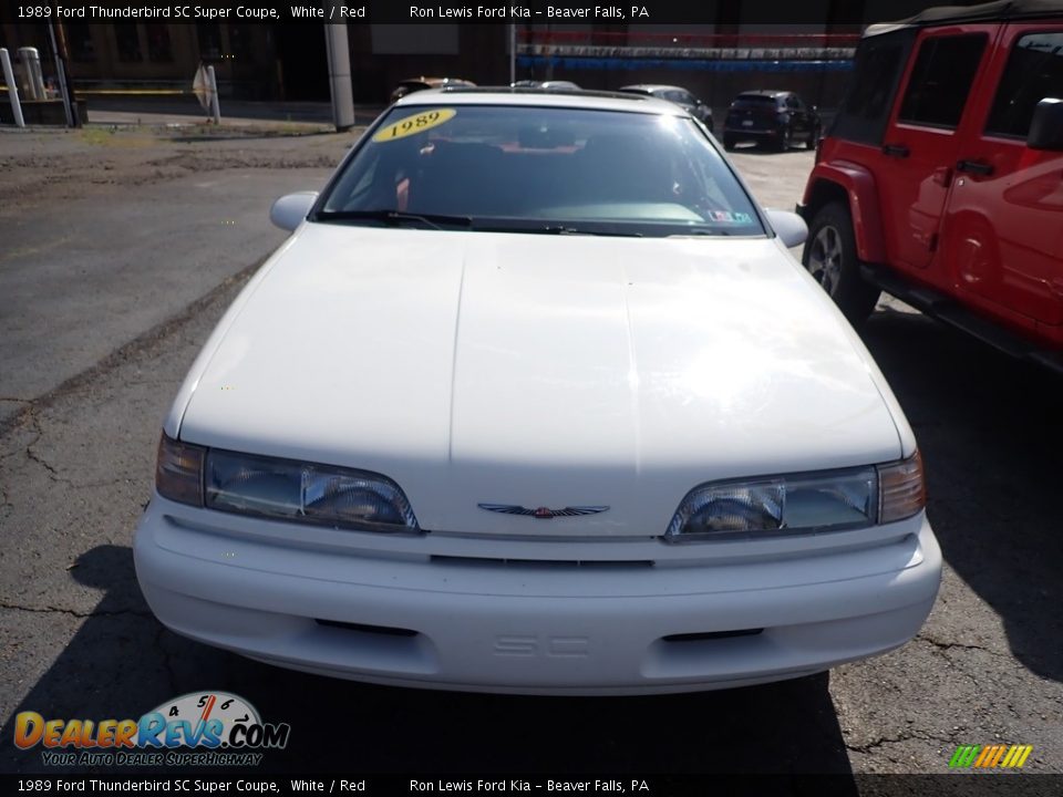 1989 Ford Thunderbird SC Super Coupe White / Red Photo #4