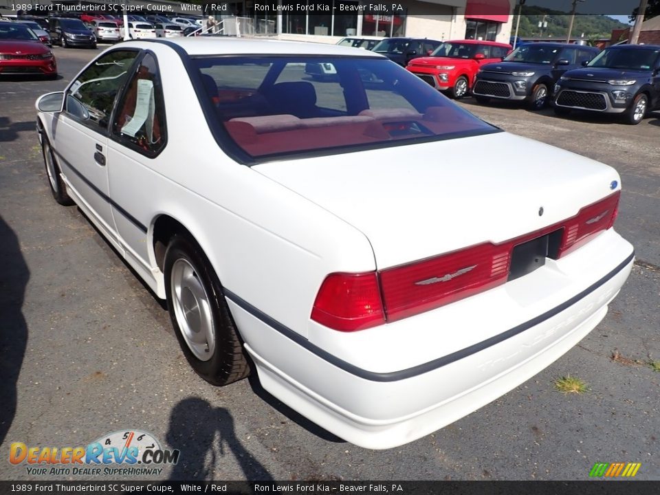 1989 Ford Thunderbird SC Super Coupe White / Red Photo #6