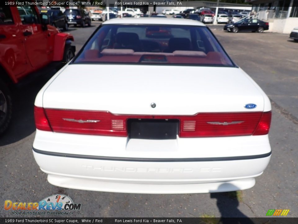 1989 Ford Thunderbird SC Super Coupe White / Red Photo #7