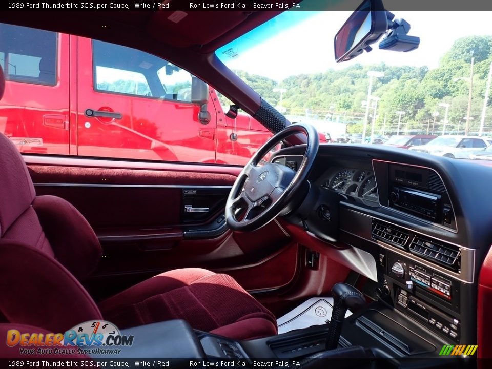 1989 Ford Thunderbird SC Super Coupe White / Red Photo #9