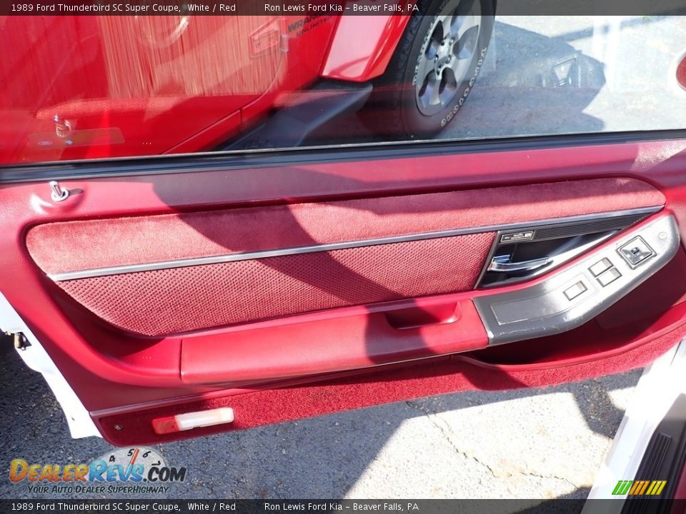 1989 Ford Thunderbird SC Super Coupe White / Red Photo #12