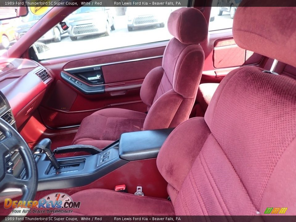 1989 Ford Thunderbird SC Super Coupe White / Red Photo #13