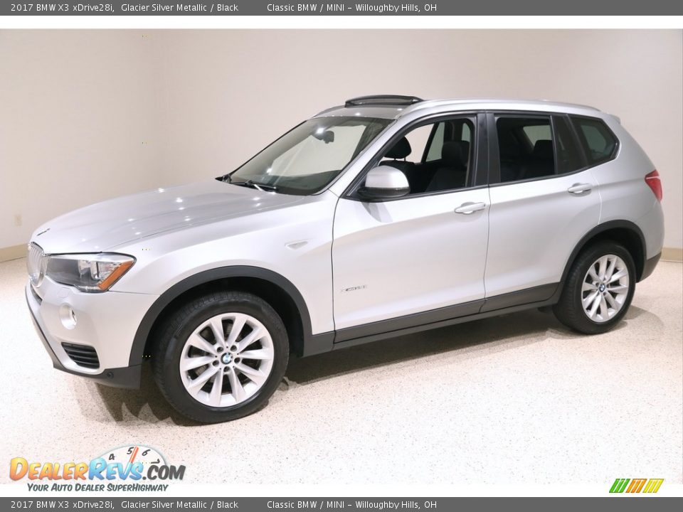 2017 BMW X3 xDrive28i Glacier Silver Metallic / Black Photo #3