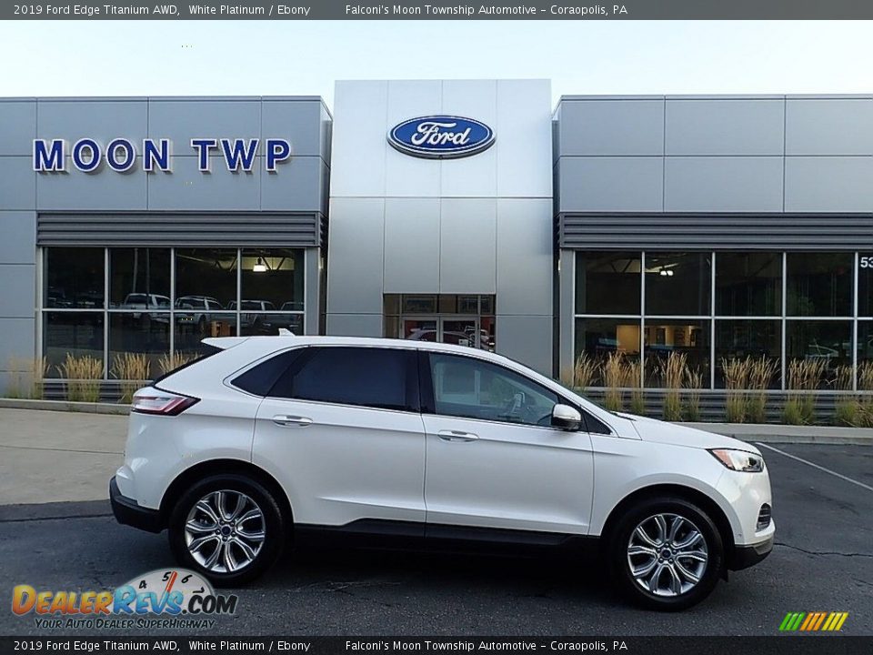 2019 Ford Edge Titanium AWD White Platinum / Ebony Photo #1
