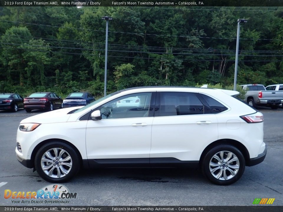 2019 Ford Edge Titanium AWD White Platinum / Ebony Photo #6