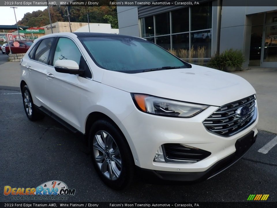 2019 Ford Edge Titanium AWD White Platinum / Ebony Photo #9