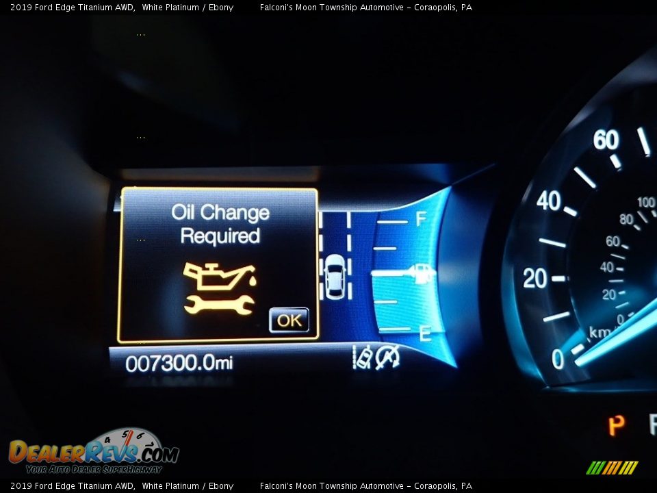 2019 Ford Edge Titanium AWD White Platinum / Ebony Photo #24