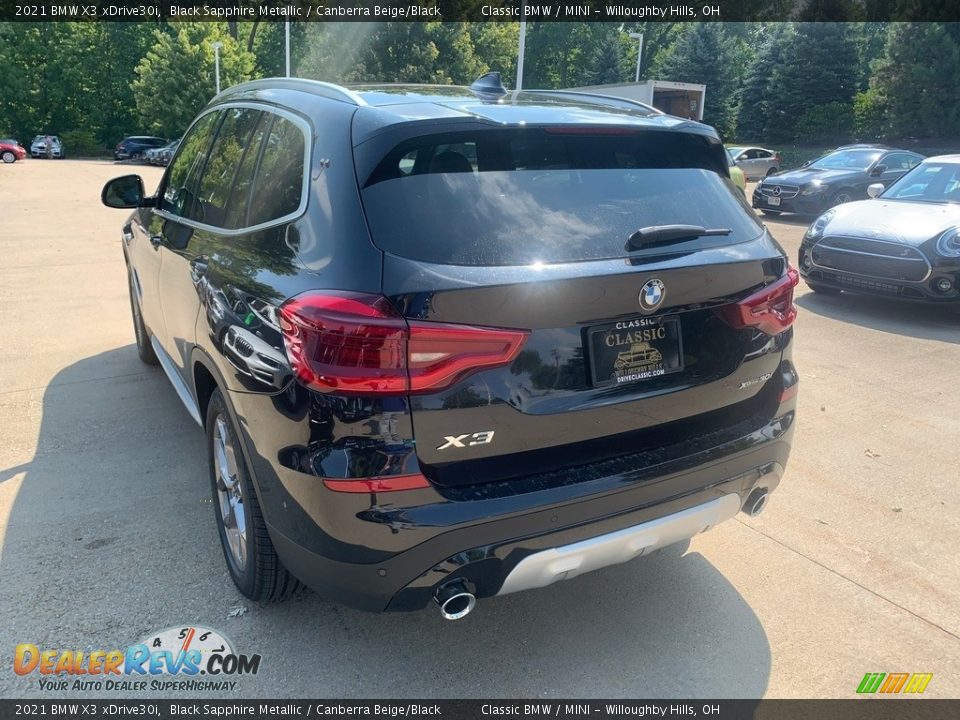 2021 BMW X3 xDrive30i Black Sapphire Metallic / Canberra Beige/Black Photo #2