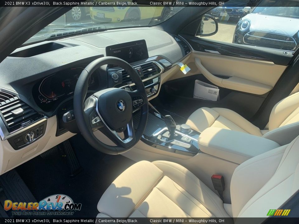 2021 BMW X3 xDrive30i Black Sapphire Metallic / Canberra Beige/Black Photo #3