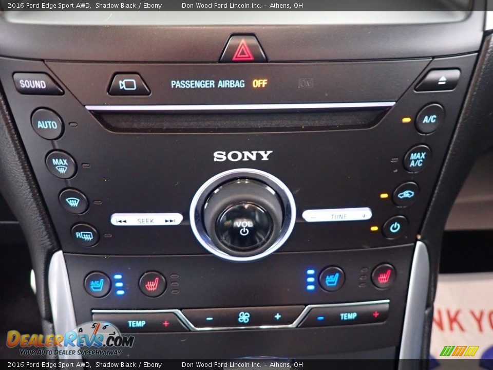 2016 Ford Edge Sport AWD Shadow Black / Ebony Photo #35