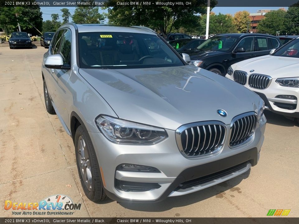 2021 BMW X3 xDrive30i Glacier Silver Metallic / Black Photo #1