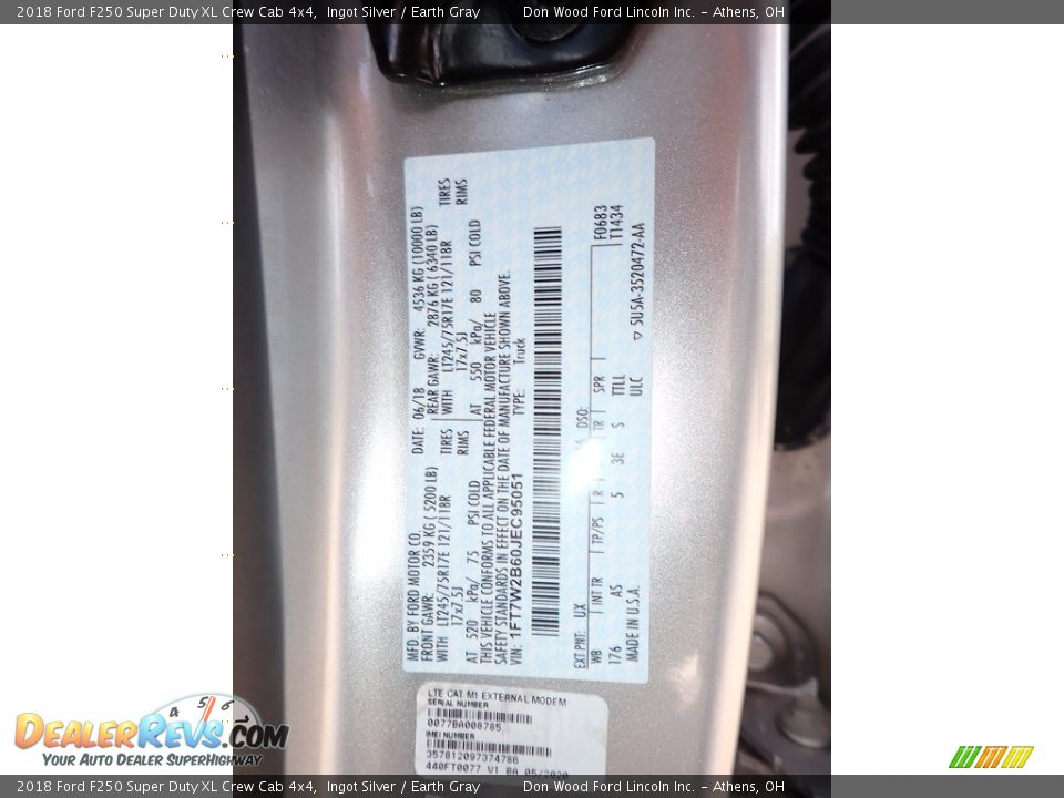2018 Ford F250 Super Duty XL Crew Cab 4x4 Ingot Silver / Earth Gray Photo #30