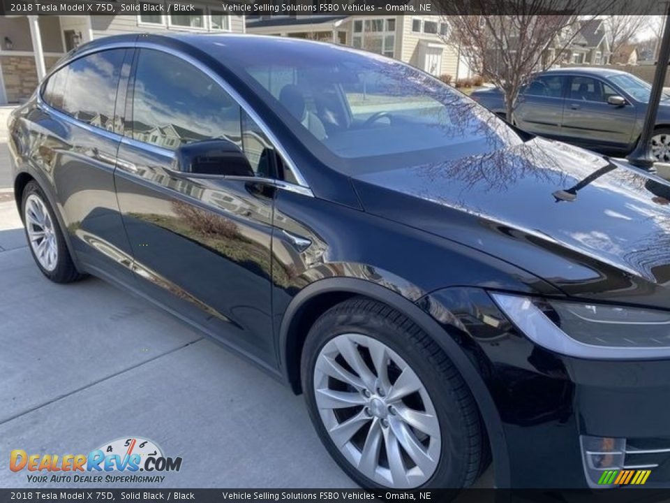 2018 Tesla Model X 75D Solid Black / Black Photo #3