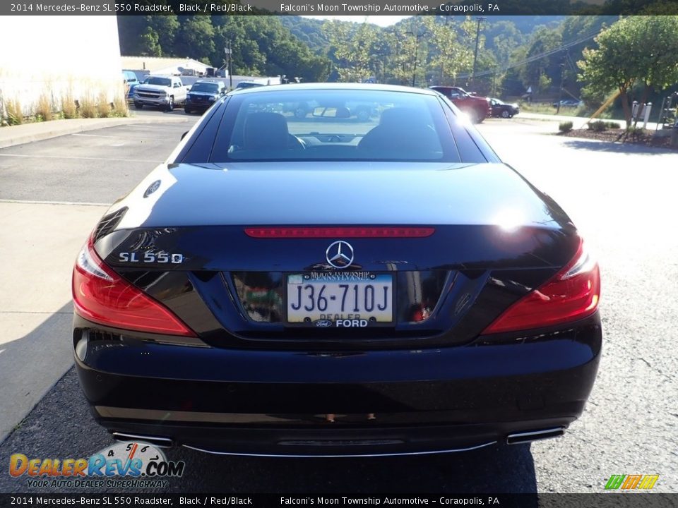 2014 Mercedes-Benz SL 550 Roadster Black / Red/Black Photo #3