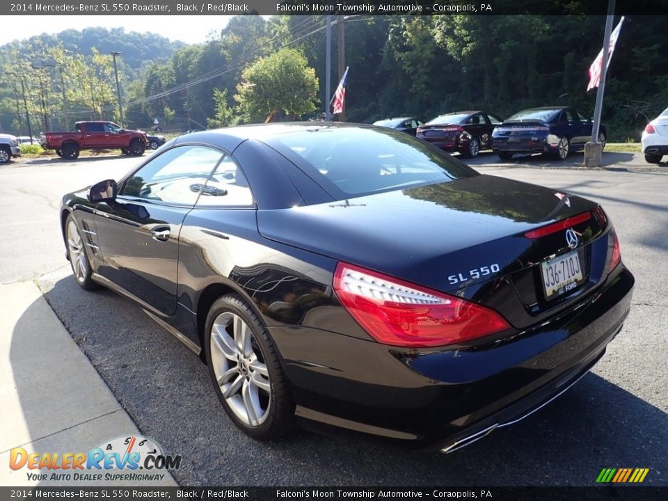 2014 Mercedes-Benz SL 550 Roadster Black / Red/Black Photo #4