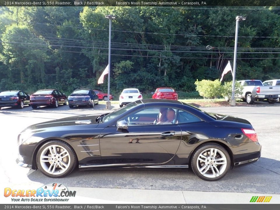 2014 Mercedes-Benz SL 550 Roadster Black / Red/Black Photo #5