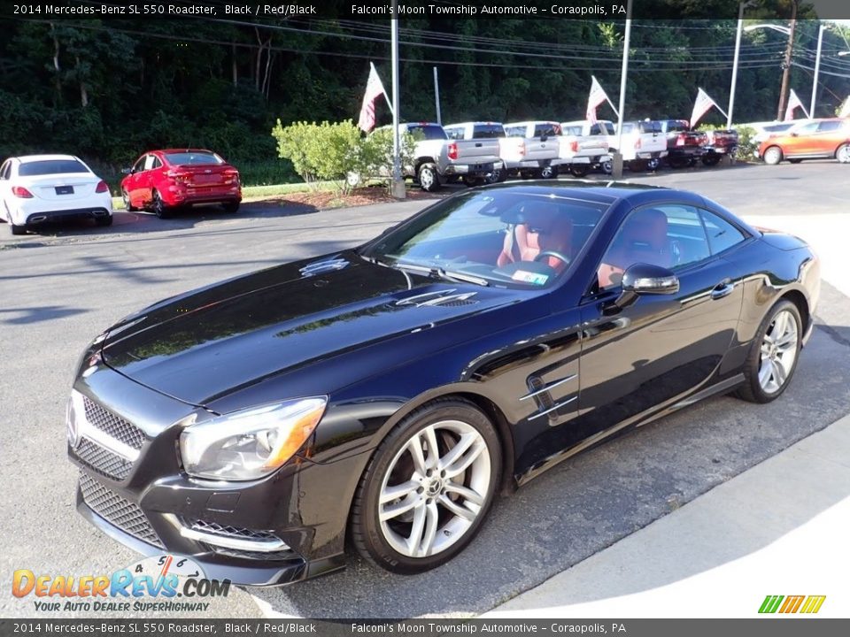 2014 Mercedes-Benz SL 550 Roadster Black / Red/Black Photo #6