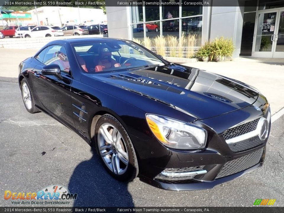 2014 Mercedes-Benz SL 550 Roadster Black / Red/Black Photo #8
