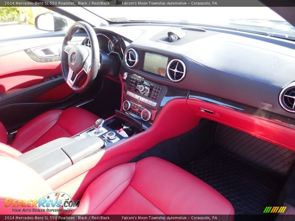 2014 Mercedes-Benz SL 550 Roadster Black / Red/Black Photo #13