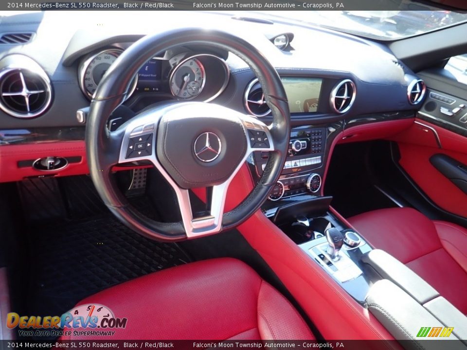 2014 Mercedes-Benz SL 550 Roadster Black / Red/Black Photo #16