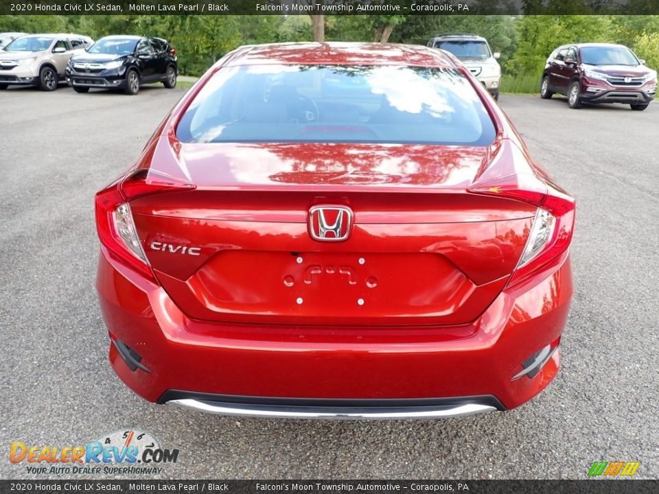 2020 Honda Civic LX Sedan Molten Lava Pearl / Black Photo #3