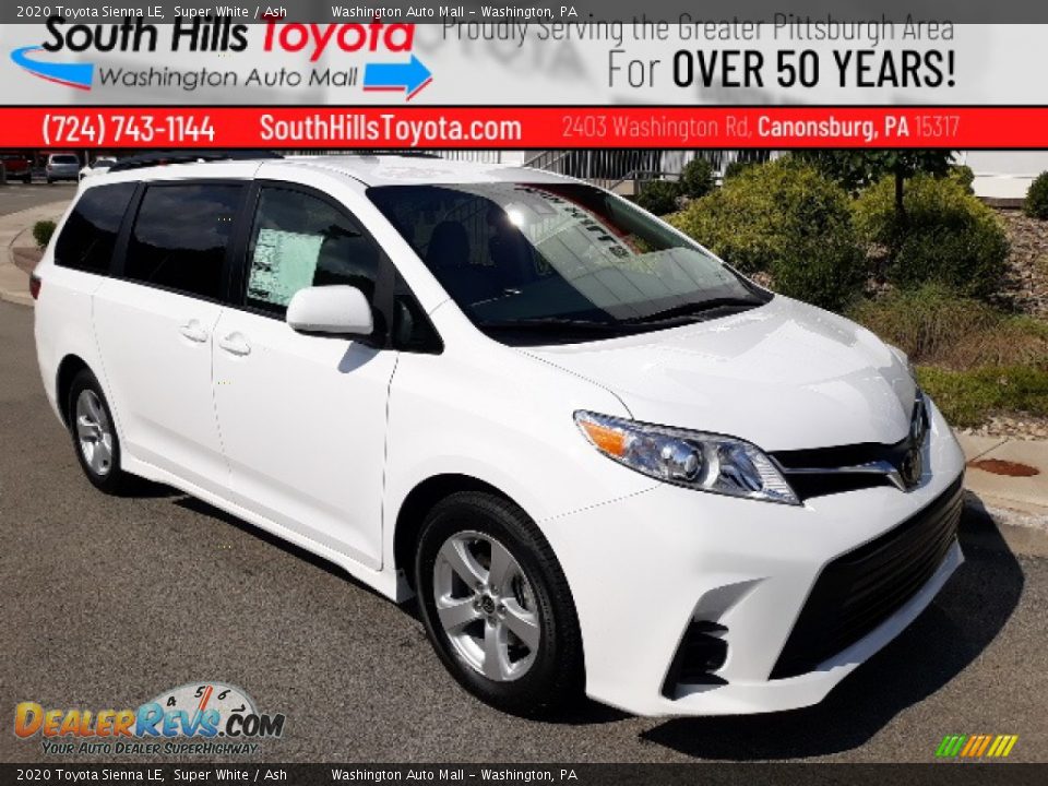 2020 Toyota Sienna LE Super White / Ash Photo #1
