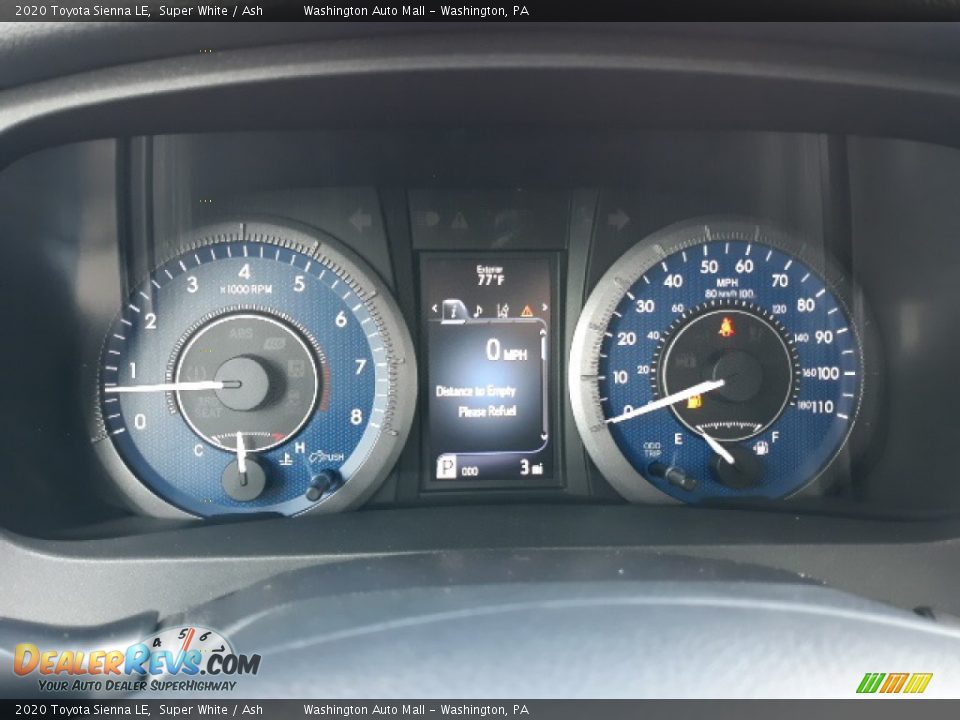 2020 Toyota Sienna LE Super White / Ash Photo #36