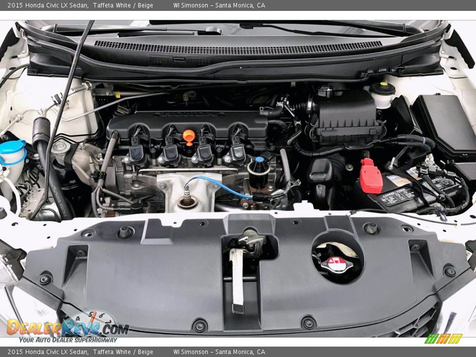 2015 Honda Civic LX Sedan Taffeta White / Beige Photo #9