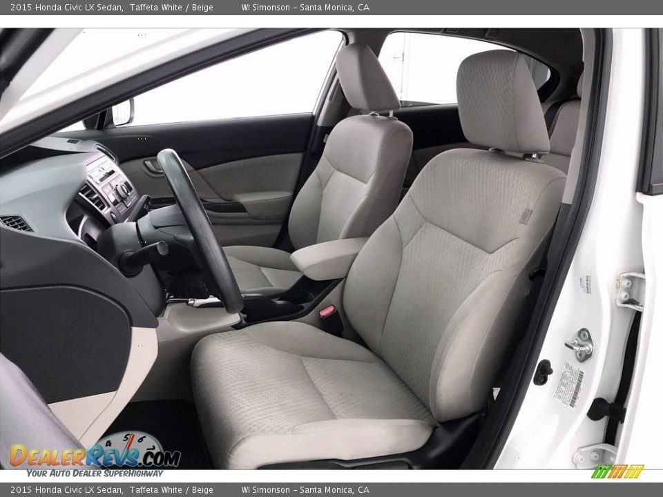 2015 Honda Civic LX Sedan Taffeta White / Beige Photo #14