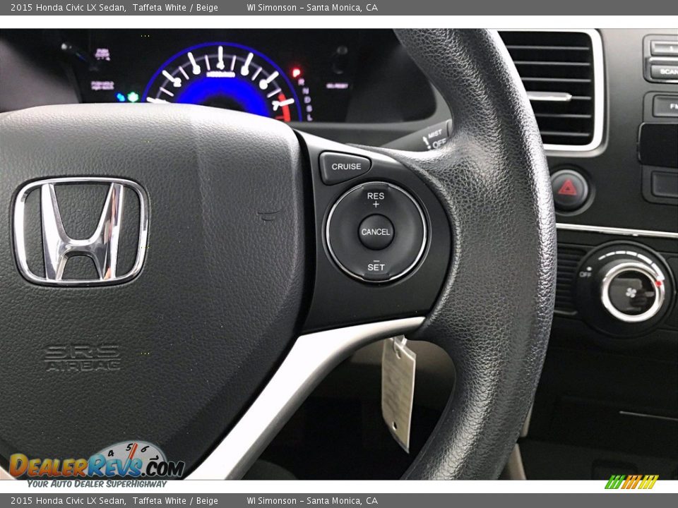 2015 Honda Civic LX Sedan Taffeta White / Beige Photo #19