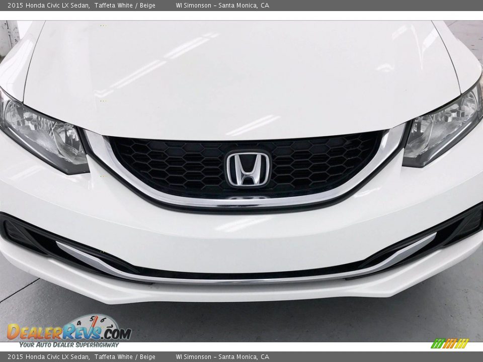 2015 Honda Civic LX Sedan Taffeta White / Beige Photo #32