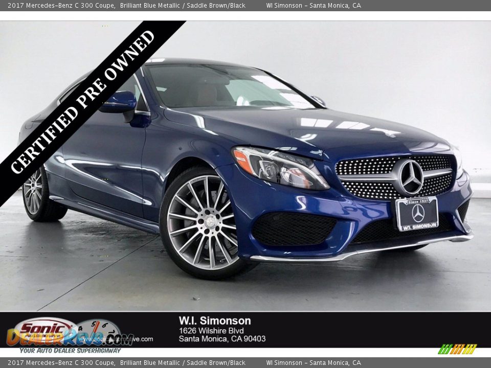 2017 Mercedes-Benz C 300 Coupe Brilliant Blue Metallic / Saddle Brown/Black Photo #1