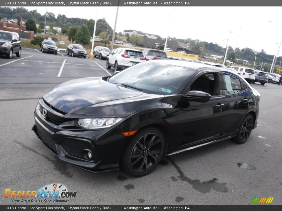 2018 Honda Civic Sport Hatchback Crystal Black Pearl / Black Photo #5