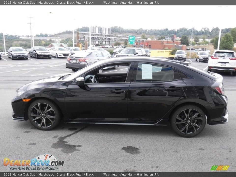 2018 Honda Civic Sport Hatchback Crystal Black Pearl / Black Photo #6