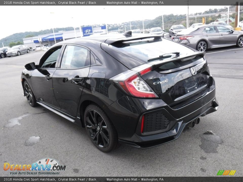 2018 Honda Civic Sport Hatchback Crystal Black Pearl / Black Photo #7