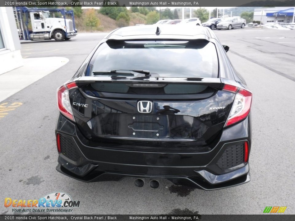 2018 Honda Civic Sport Hatchback Crystal Black Pearl / Black Photo #8