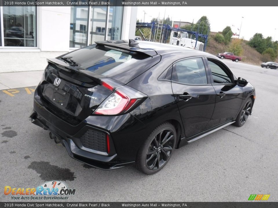 2018 Honda Civic Sport Hatchback Crystal Black Pearl / Black Photo #9