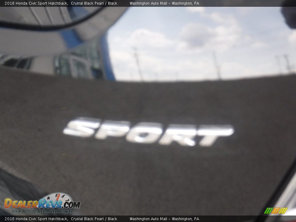 2018 Honda Civic Sport Hatchback Crystal Black Pearl / Black Photo #10