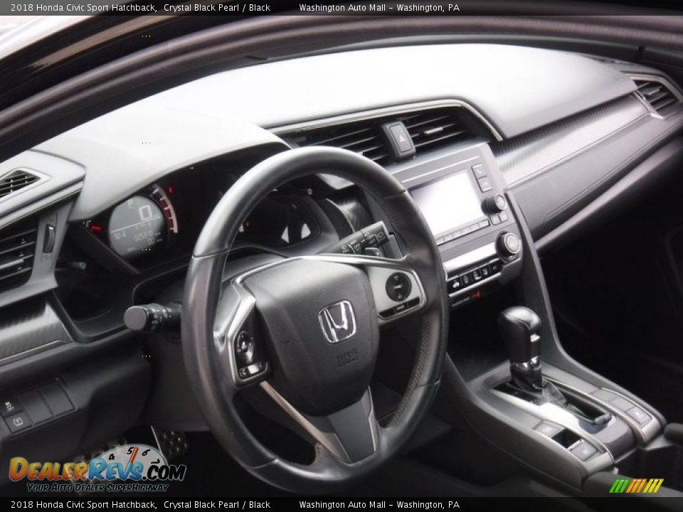 2018 Honda Civic Sport Hatchback Crystal Black Pearl / Black Photo #11